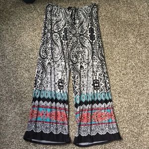 Bright Silky Patterned Pants